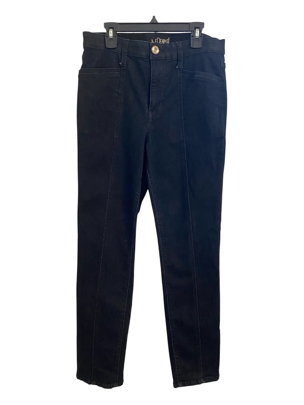 MarlaWynne Denim Jean Straight Leg Seamed Black Size 6 Stretch Classic